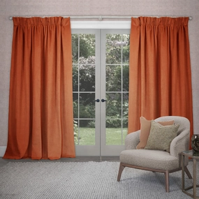 Cube Velvet Pencil Pleat Curtains Spice patterned fashion rug  