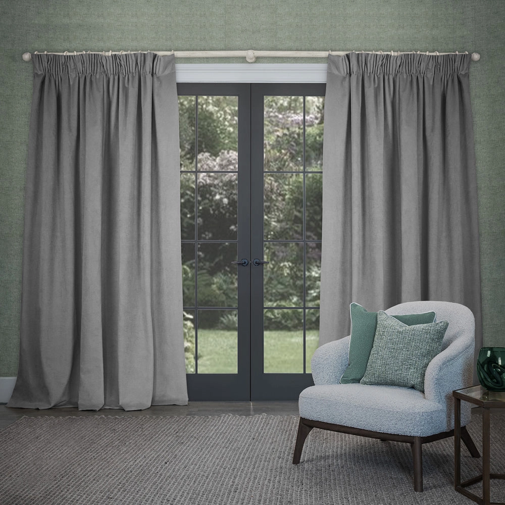 Cube Velvet Pencil Pleat Curtains Steel patterned fashion rug  