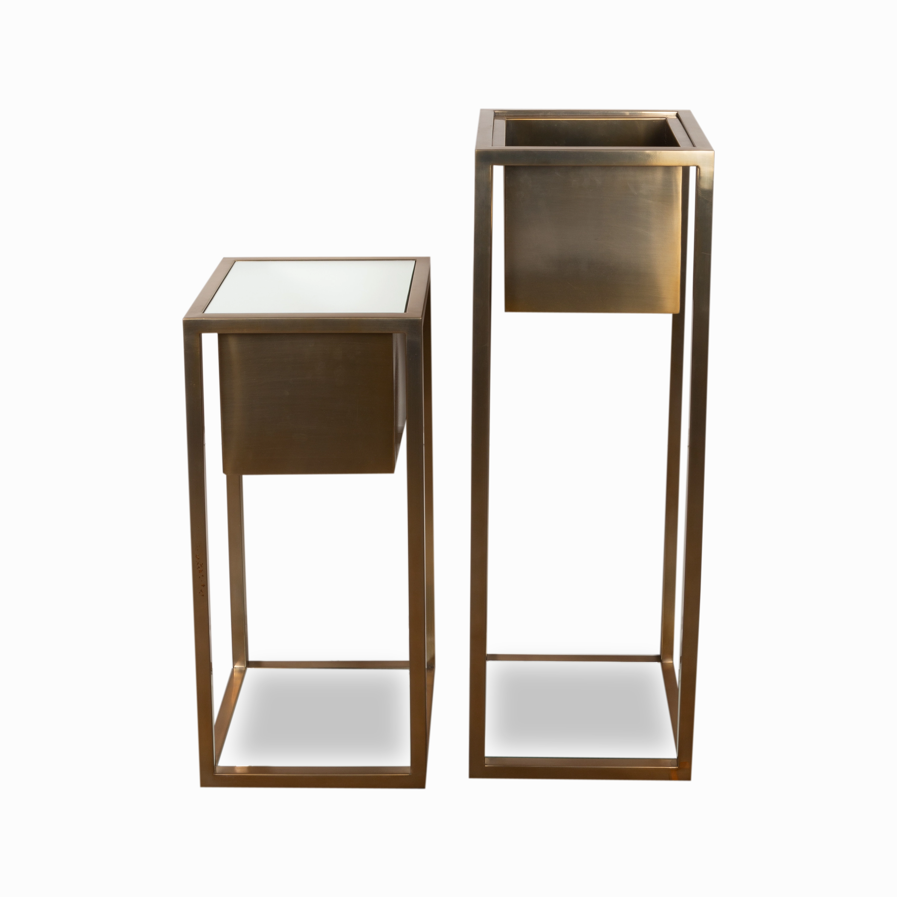 Cuboid Brass Planter