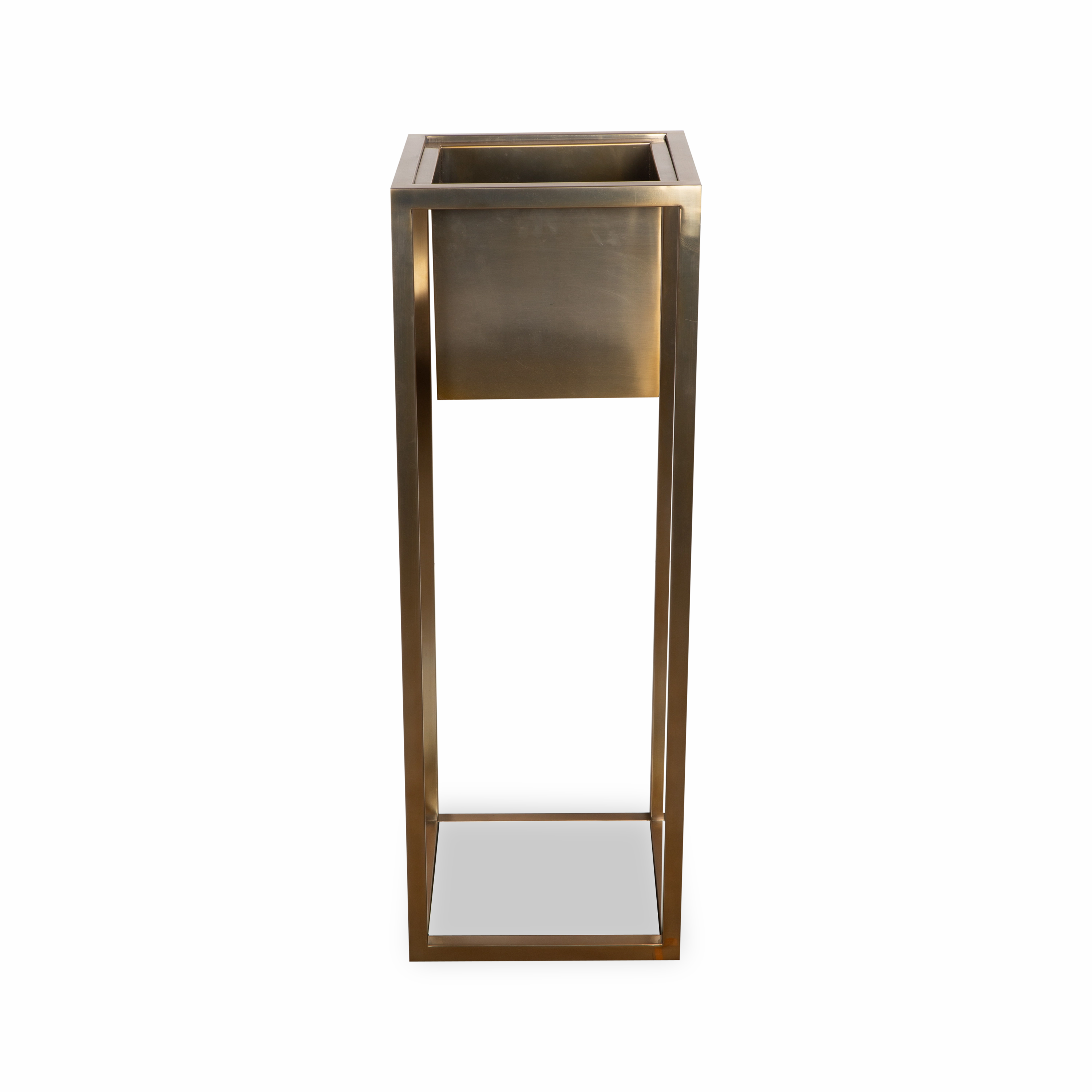 Cuboid Brass Planter