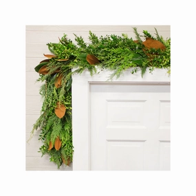 Cypress and Fresh Magnolia Garland home display ornament