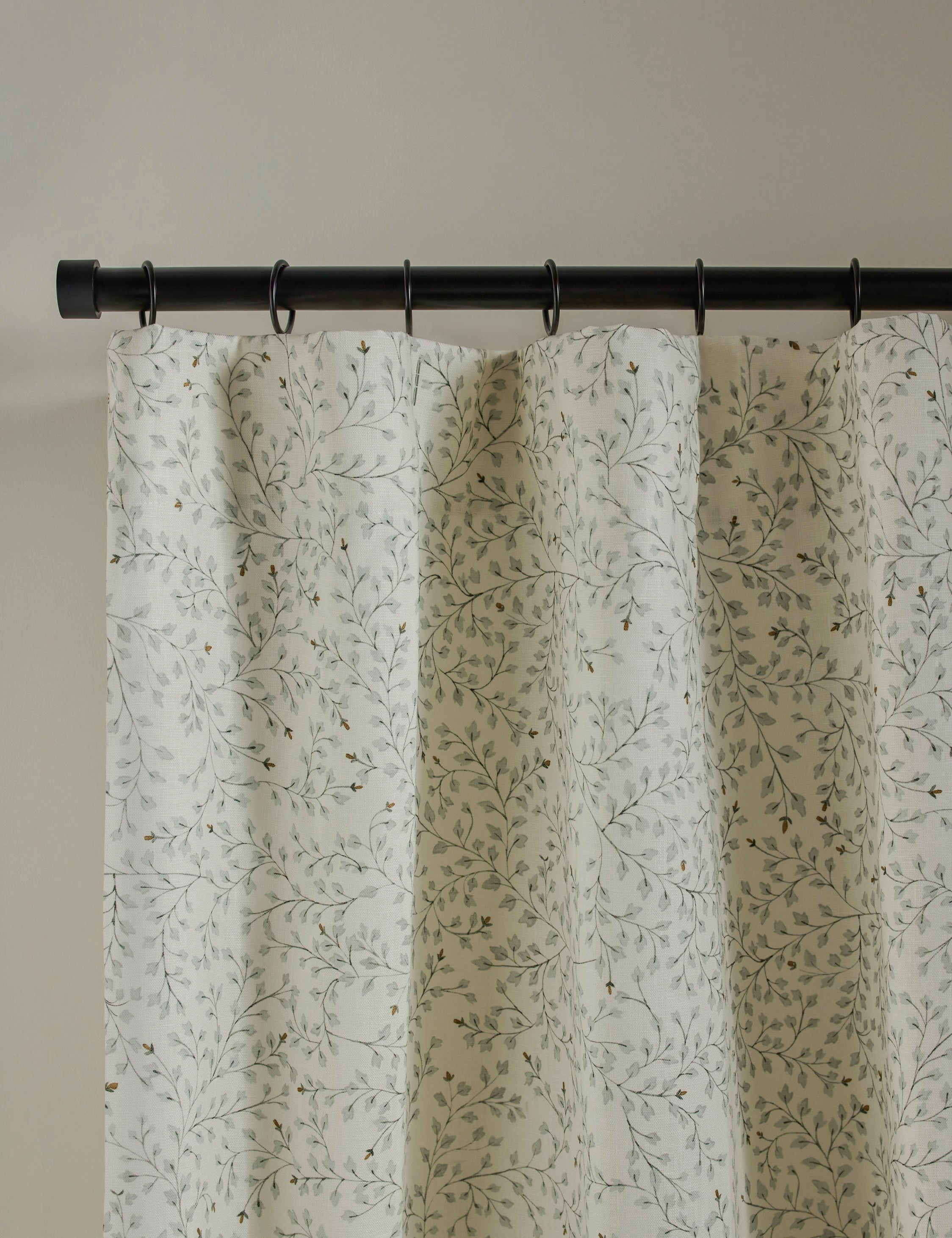 Dainty Leaves Linen Curtain Panel by Rylee   Cru