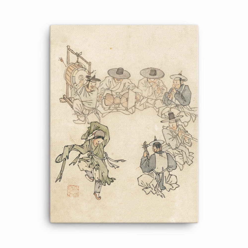 Dancing Child, Mudong, Kim Hong-do - Canvas canvas mural art