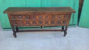 DARK ALDER RUSTIC CONSOLE TABLE WITH DRAWER interior room decor
