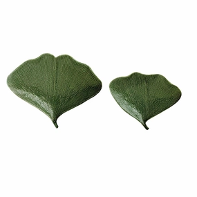 Debossed Stoneware Gingko Leaf Shaped Plate (Multiple Sizes) interior room decor