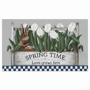 Decorative Floor Mat - Springtime Love Grows Here With Bunny 18 x 30 modern fashion carpet