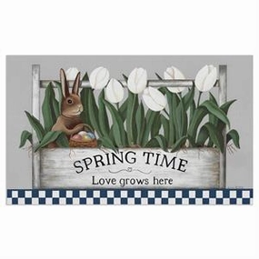 Decorative Floor Mat - Springtime Love Grows Here With Bunny 18 x 30 modern fashion carpet