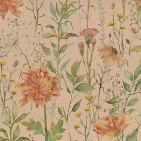 Delamere Printed Cotton Fabric (By The Metre) Apricot elegant table cloth  