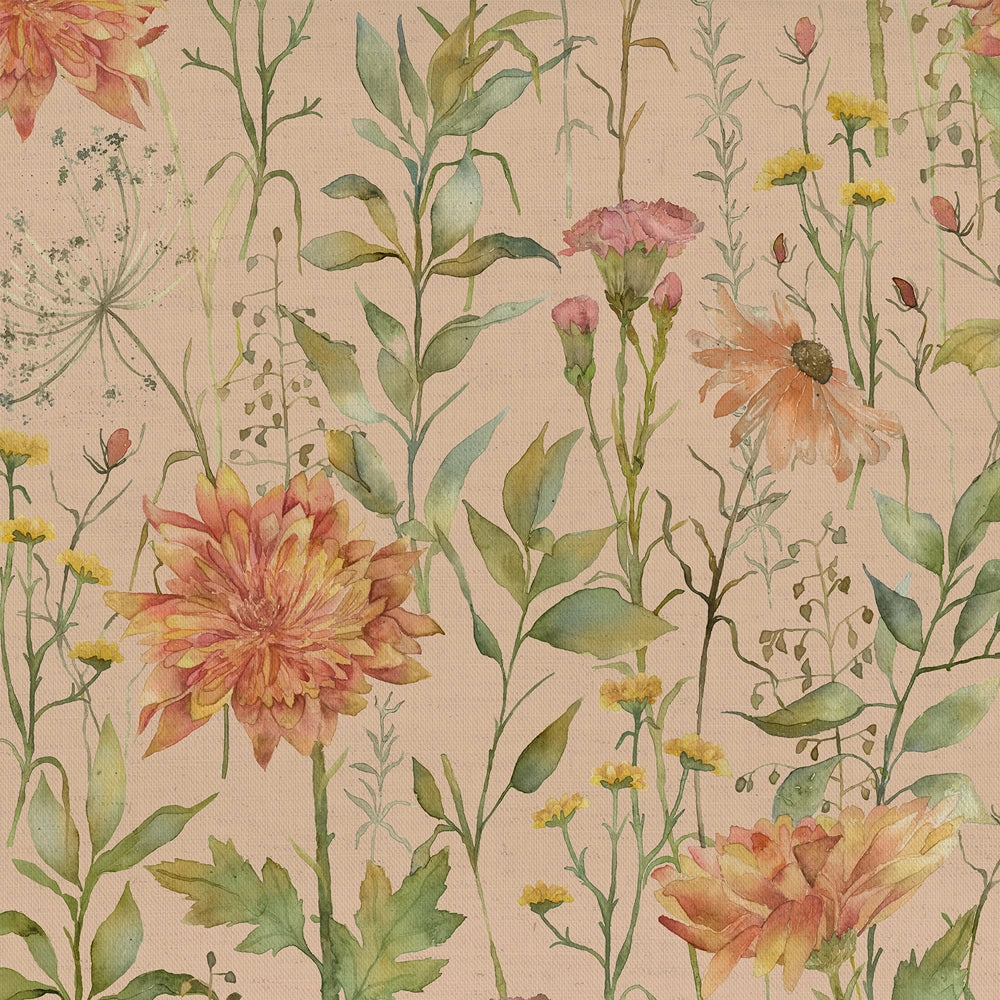 Delamere Printed Cotton Fabric (By The Metre) Apricot elegant table cloth  