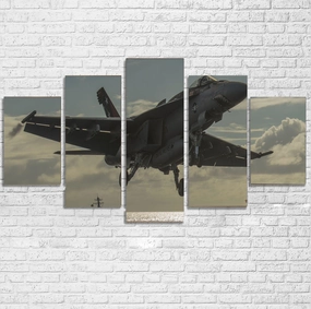 Deparing Jet from Sea Base Printed Multiple Canvas Poster canvas mural art