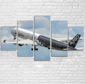 Departing Airbus A350 (Original Livery) Printed Multiple Canvas Poster canvas mural art