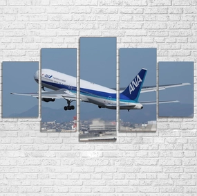 Departing ANA's Boeing 767 Printed Multiple Canvas Poster canvas mural art
