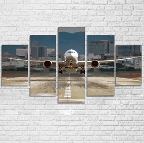 Departing Boeing 787 Dreamliner Printed Multiple Canvas Poster canvas mural art