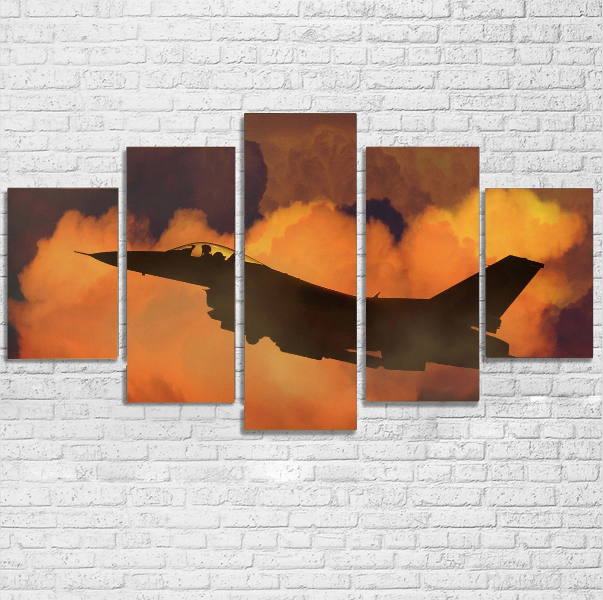 Departing Fighter Jet 16 Printed Multiple Canvas Poster canvas mural art