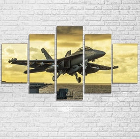 Departing Jet Aircraft Printed Multiple Canvas Poster canvas mural art