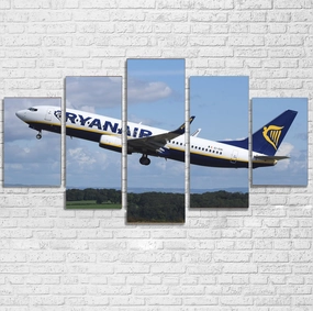 Departing Ryanair's Boeing 737 Printed Multiple Canvas Poster canvas mural art
