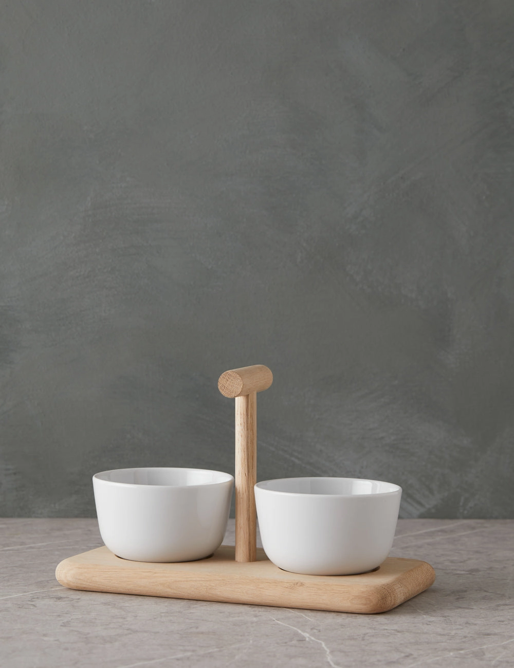 Dine Duo Condiment Set   Oak Base by LSA International decorative tabletop item