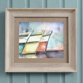 Docked Framed Print Birch patterned fashion rug  