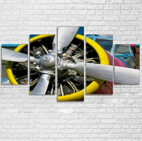 Double-Decker Airplane's Propeller Printed Multiple Canvas Poster canvas mural art