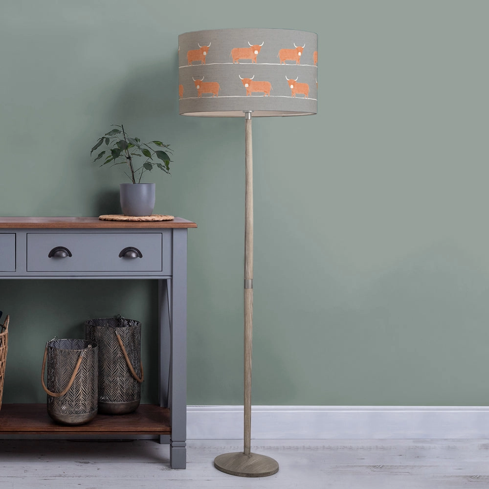 Dougal Eva & Solensis Complete Floor Lamp Grey/Granite patterned fashion rug  