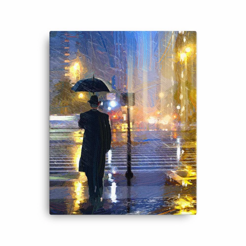 Downtown in the Rain - canvas