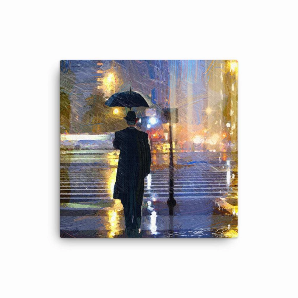 Downtown in the Rain - canvas