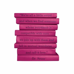 Dr. Seuss Quote Decorative Books Bundle in Pink home display ornament