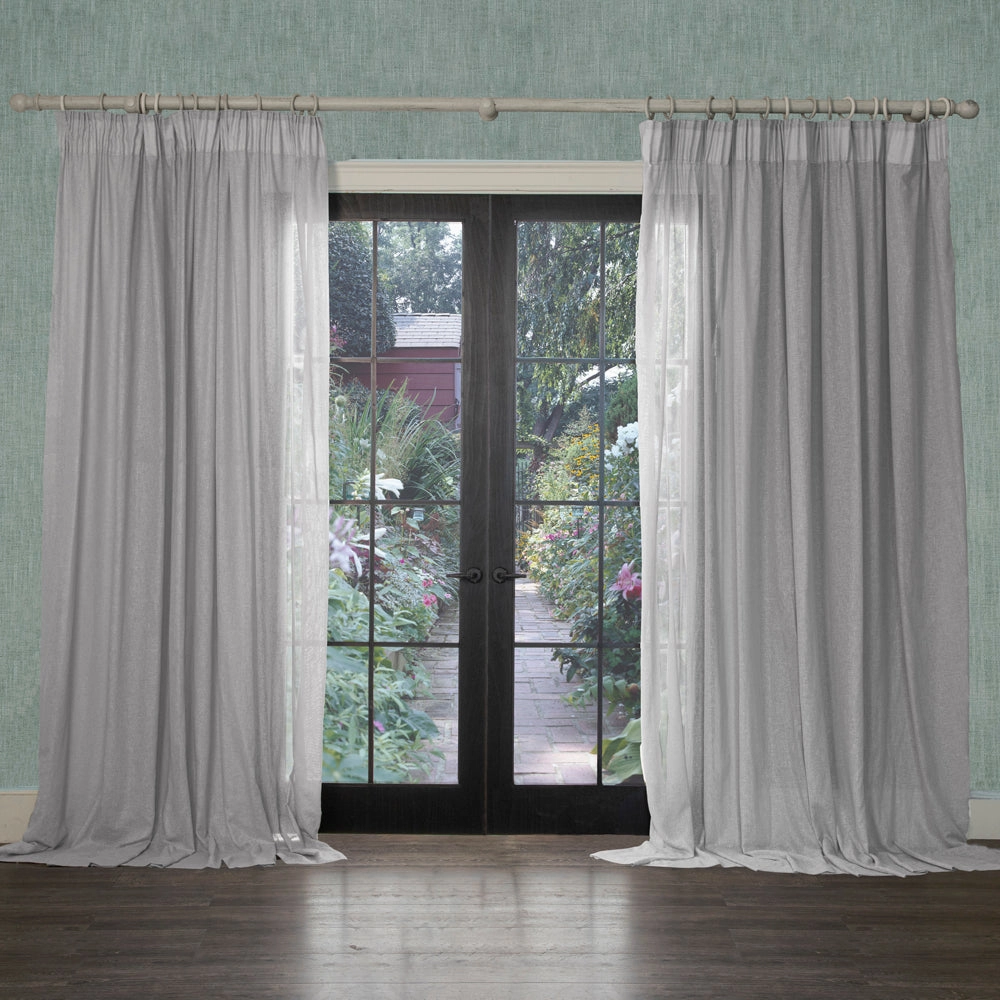 Draper Sheer Pencil Pleat Curtains Smoke