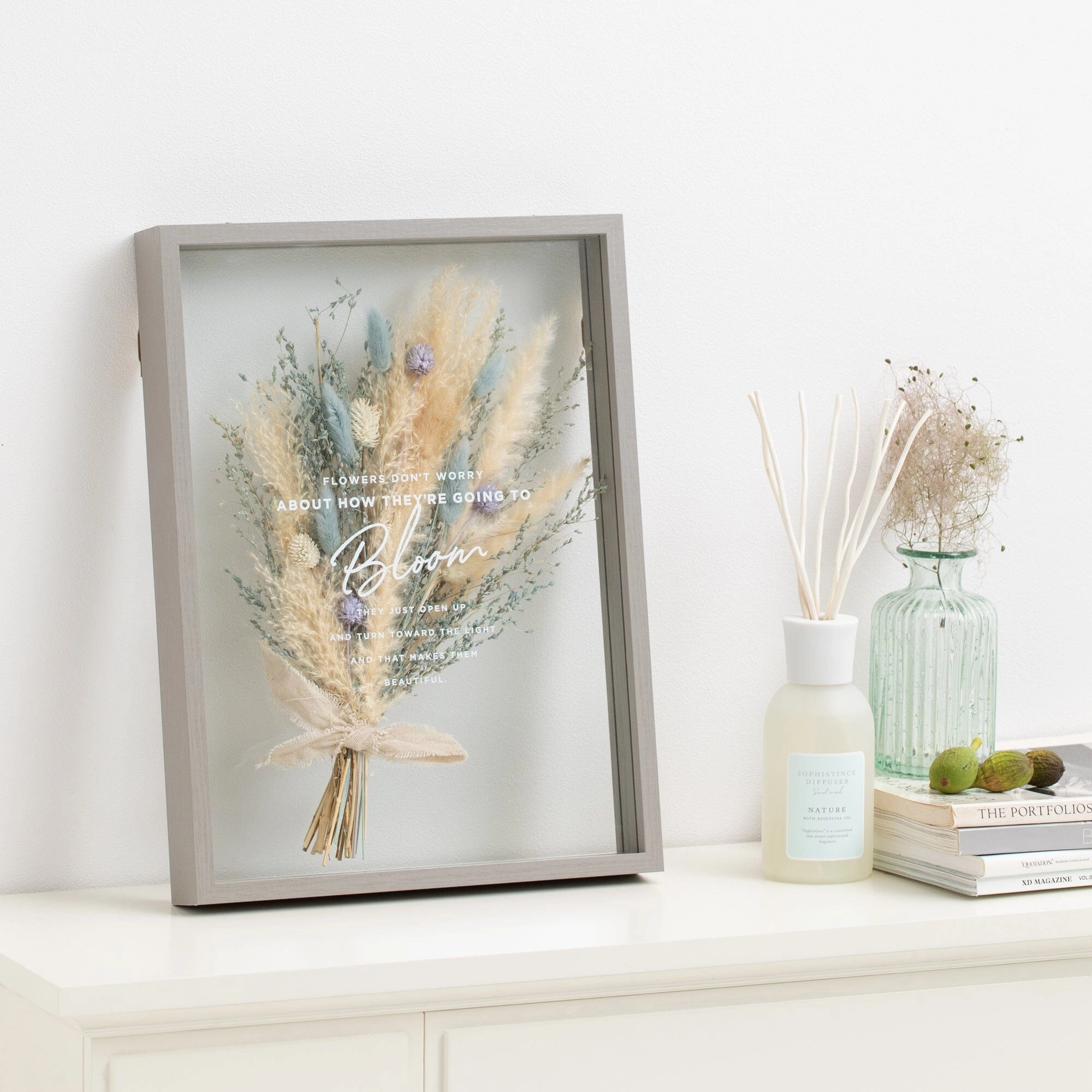 Dried Flower Art Board Blue