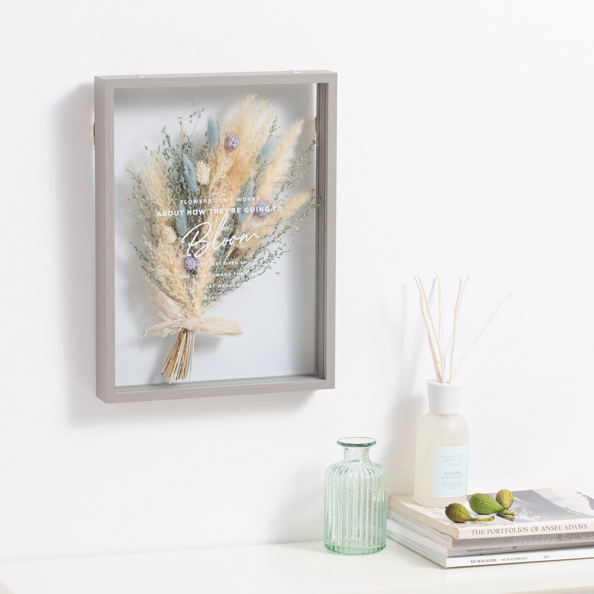 Dried Flower Art Board Blue