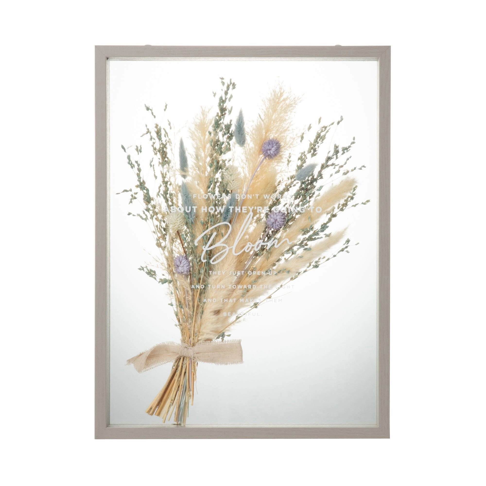 Dried Flower Art Board Blue framed wall decor