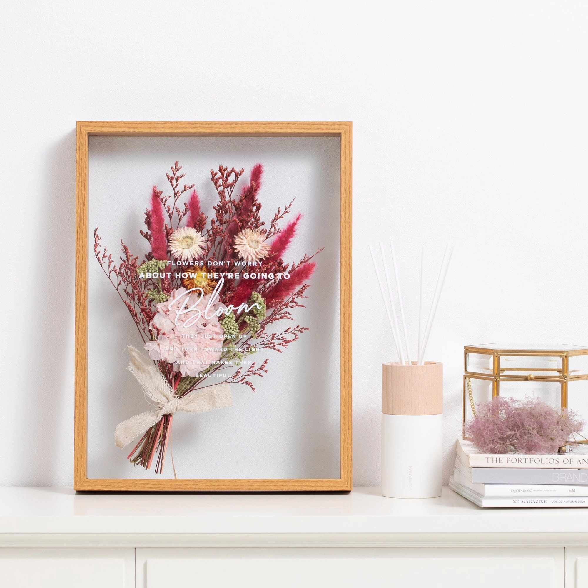 Dried Flower Art Board Pink