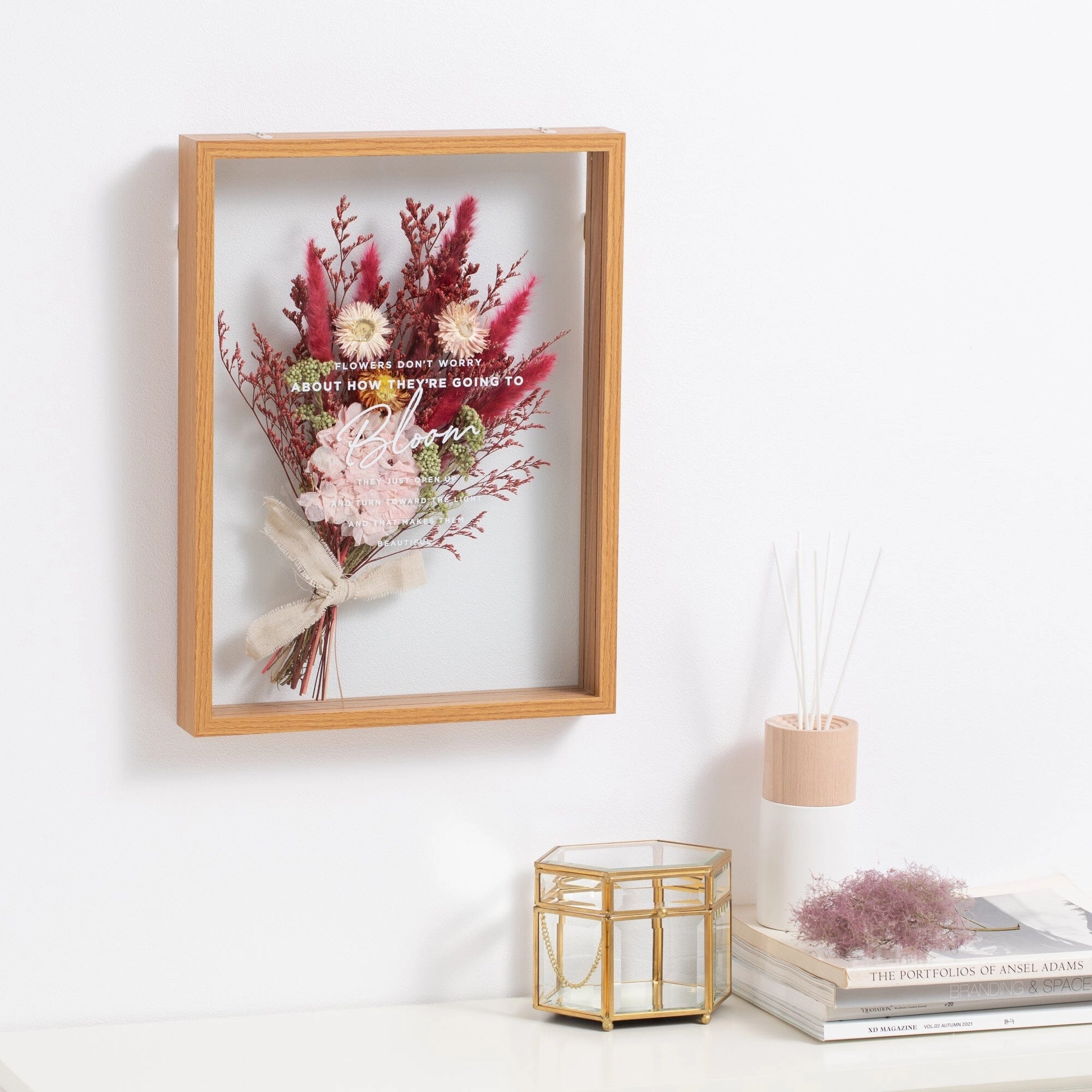 Dried Flower Art Board Pink
