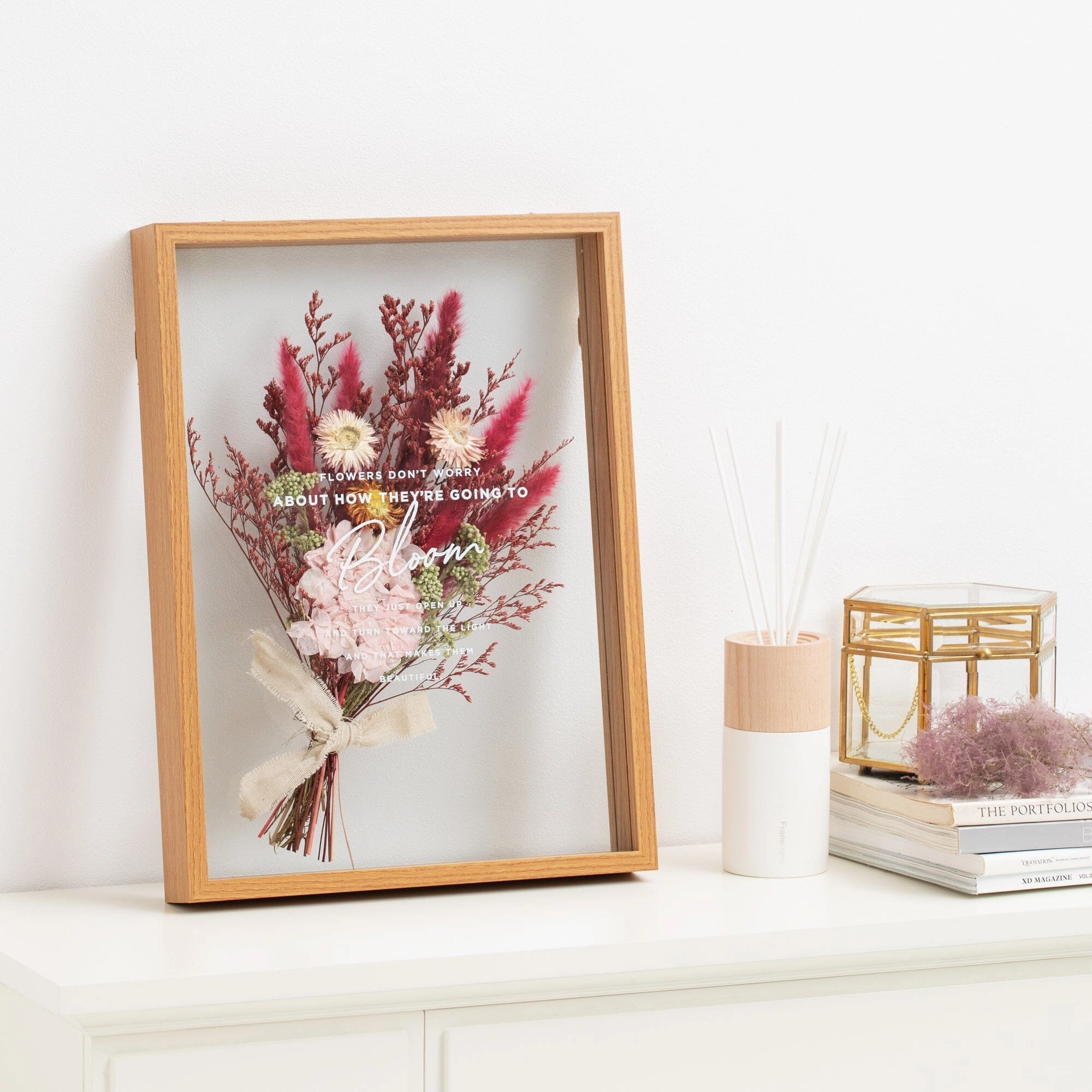 Dried Flower Art Board Pink