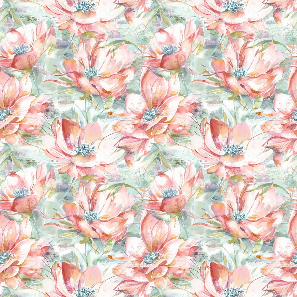 Dusky Blooms Printed Cotton Fabric (By The Metre) Russett