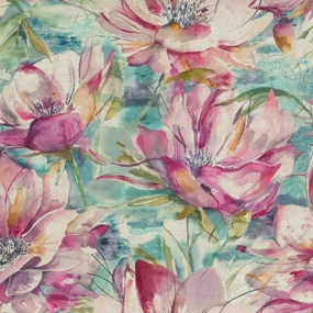 Dusky Blooms Printed Cotton Fabric (By The Metre) Sweetpea elegant table cloth  
