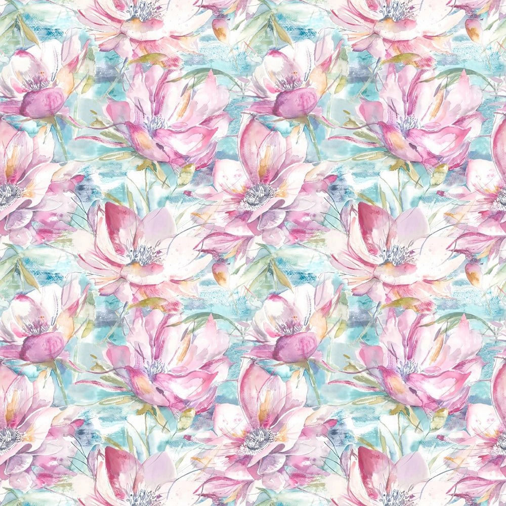 Dusky Blooms Printed Cotton Fabric (By The Metre) Sweetpea