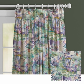 Dusky Blooms Printed Made to Measure Curtains Fig patterned fashion rug  