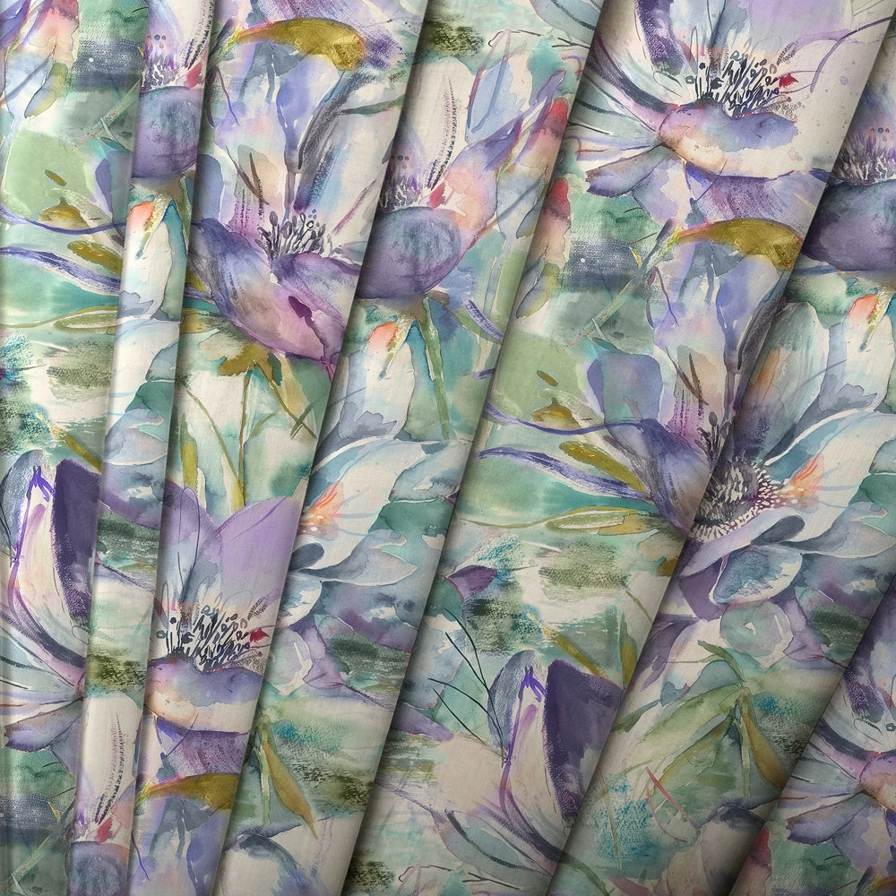 Dusky Blooms Printed Made to Measure Curtains Fig