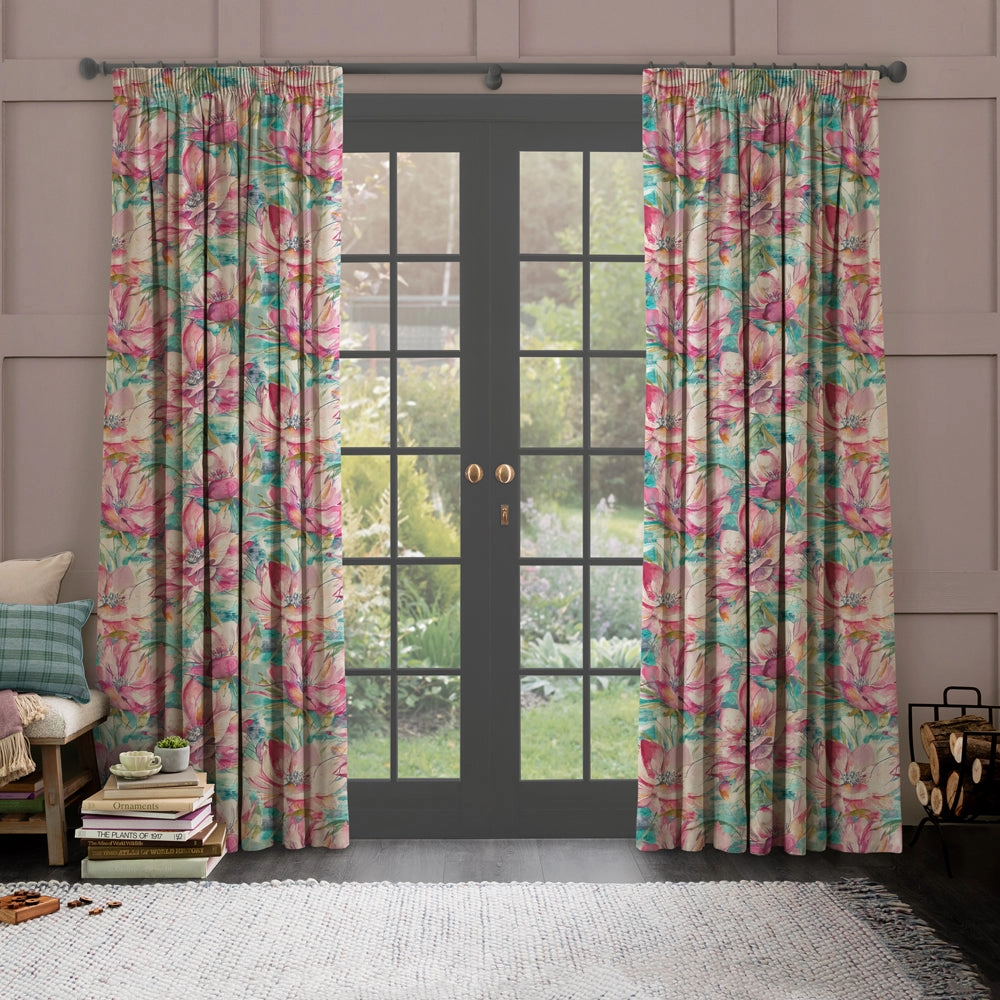 Dusky Blooms Printed Made to Measure Curtains Sweetpea