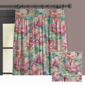 Dusky Blooms Printed Made to Measure Curtains Sweetpea patterned fashion rug  