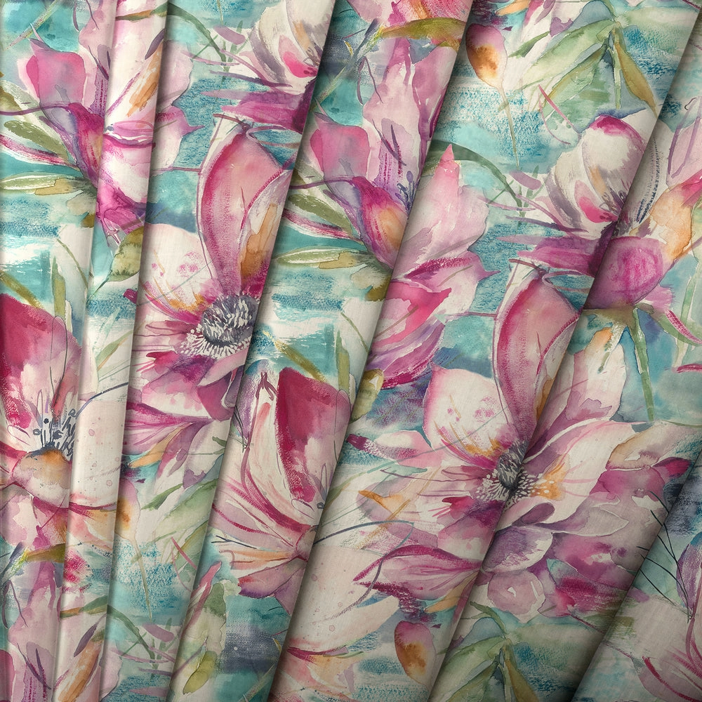 Dusky Blooms Printed Made to Measure Curtains Sweetpea