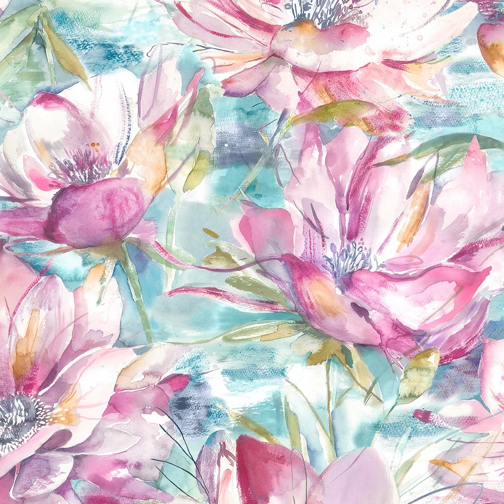 Dusky Blooms Printed Made to Measure Curtains Sweetpea
