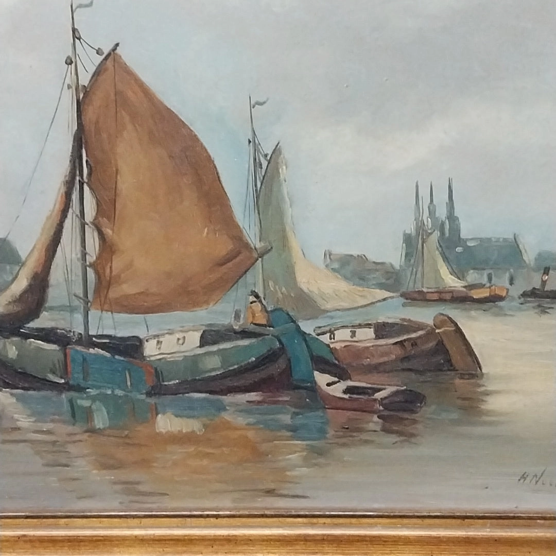 DUTCH HARBOR OIL PAINTING