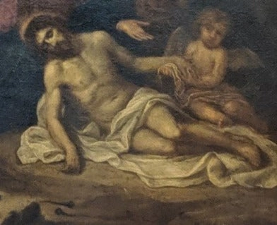 EARLY 19TH CENTURY LA PIETA OIL PAINTING ON CANVAS