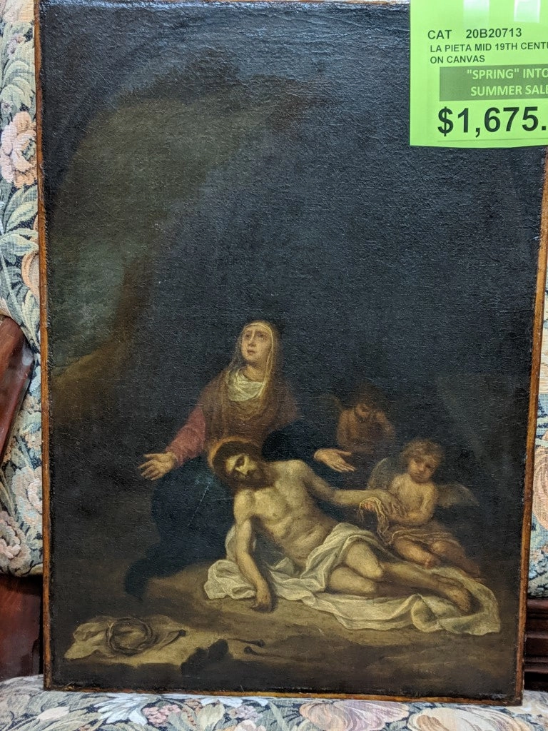 EARLY 19TH CENTURY LA PIETA OIL PAINTING ON CANVAS