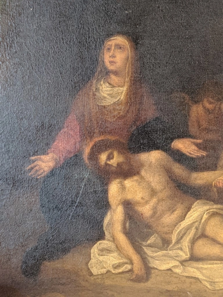 EARLY 19TH CENTURY LA PIETA OIL PAINTING ON CANVAS