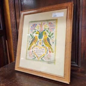 EARLY 19TH CENTURY WATERCOLOR OF CHILD'S DOCUMENT classic mural painting