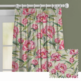 Earnley Printed Made to Measure Curtains Peony patterned fashion rug  