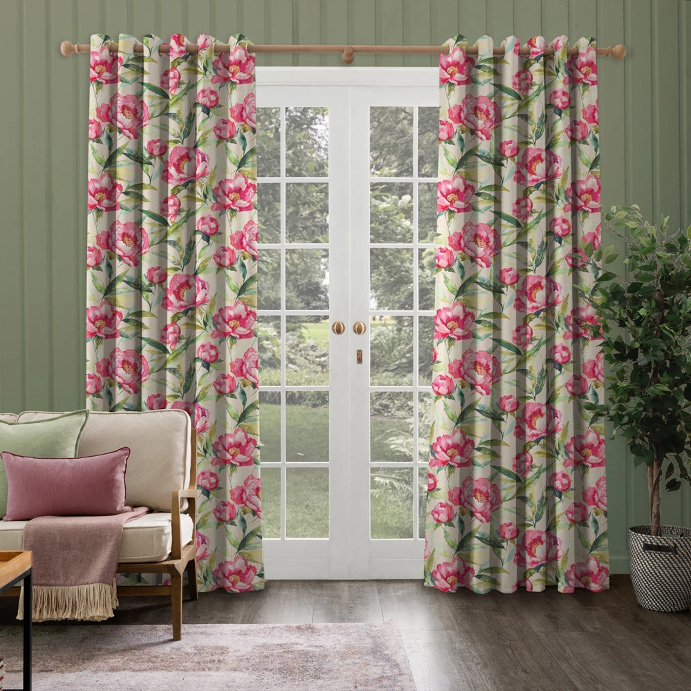 Earnley Printed Made to Measure Curtains Peony